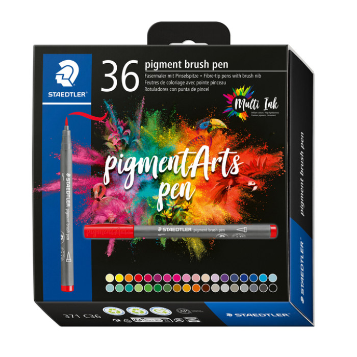 Brushpen Staedtler PigmentArts set à 36 kleuren