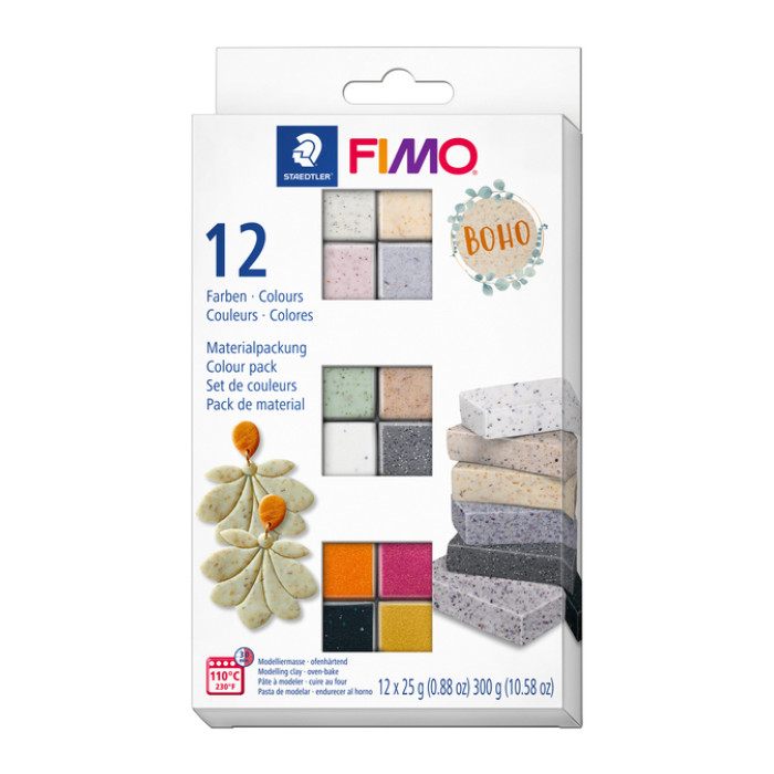 Klei Fimo effect colour pak à 12 Boho kleuren