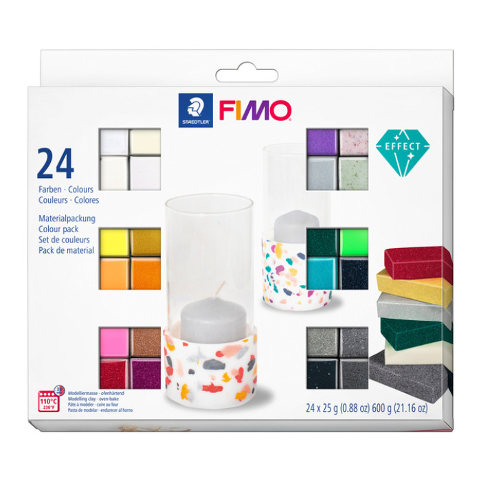 Klei Fimo  effect colour pak à 24 kleuren