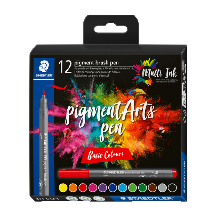 Brushpen Staedtler PigmentArts set à 12 kleuren