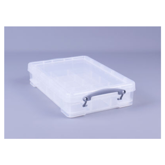 Opbergbox Really Useful 4 liter inclusief vakkenverdeler 395x255x88mm transparant wit