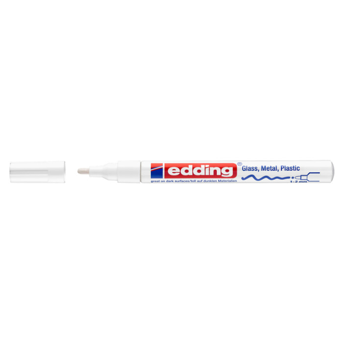 Viltstift edding 751 lakmarker creatief rond 1-2mm wit