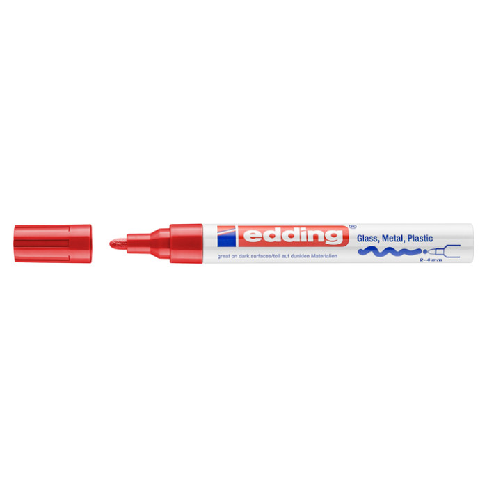 Viltstift edding 750 lakmarker creatief rond 2-4mm rood