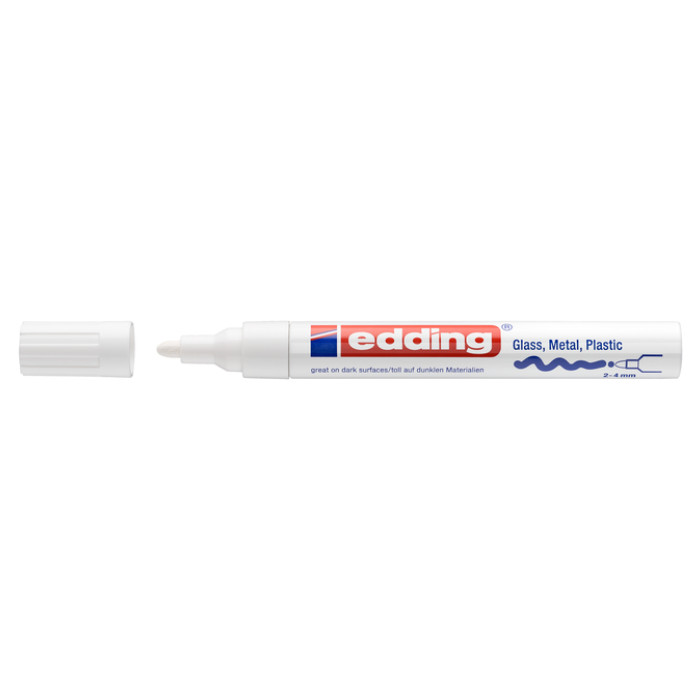 Viltstift edding 750 lakmarker creatief rond 2-4mm wit