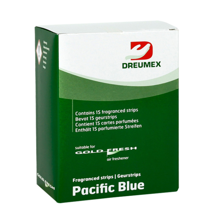 Luchtverfrisser Dreumex Gold Fresh Pacific Blue 15 strips