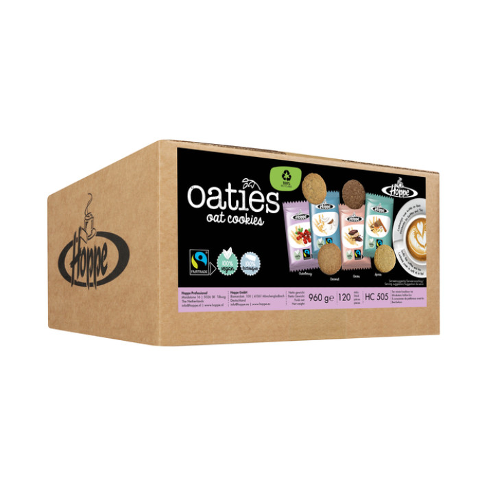 Haverkoek Hoppe Oaties fairtrade koekjesmix 120 stuks