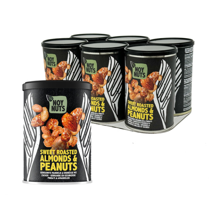 Pinda's NoyNuts gesuikerd en gebrand met amandelen blik 135 gram