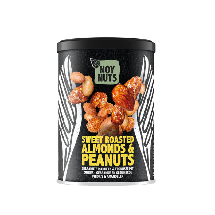 Pinda's NoyNuts gesuikerd en gebrand met amandelen blik 135 gram