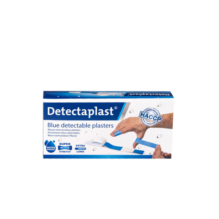 Waterafstotende blauwe pleister Detectaplast 180x20mm 100 stuks