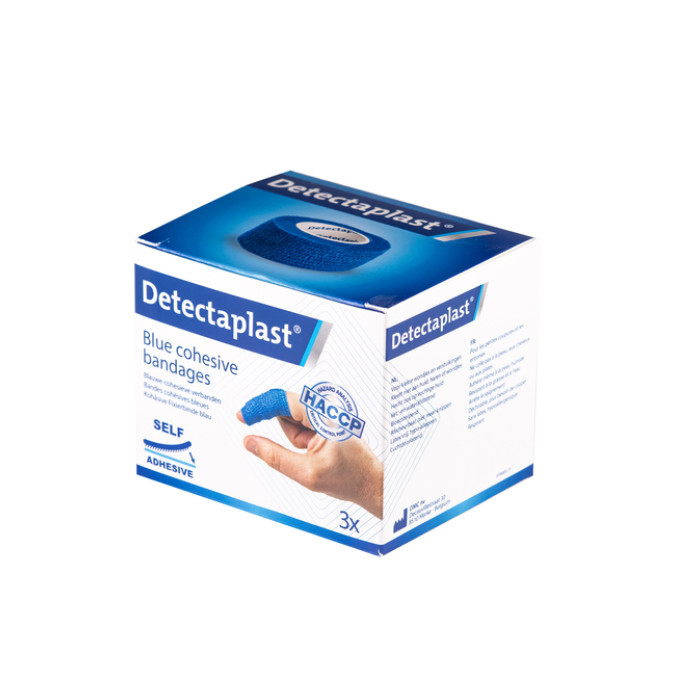 Snelpleister blauw Detectaplast 2,5cmx4,5m 3stuks