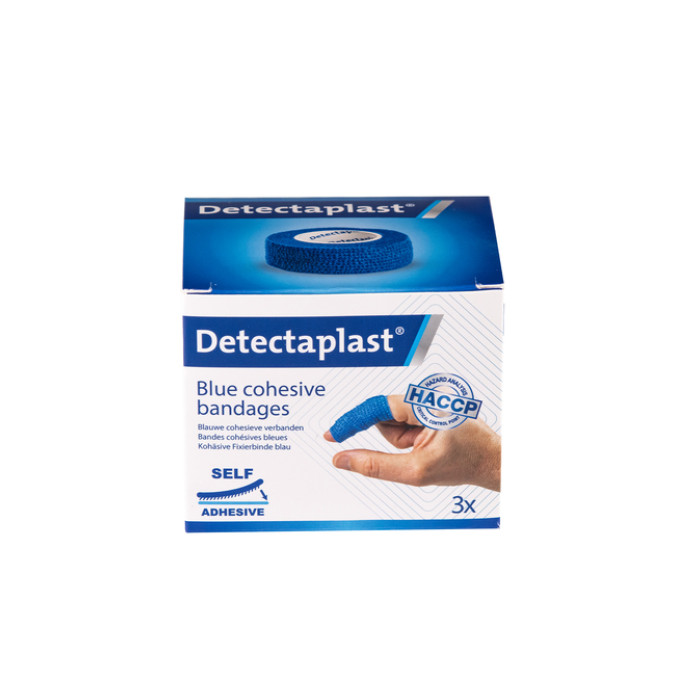 Snelpleister blauw Detectaplast 2,5cmx4,5m 3 stuks