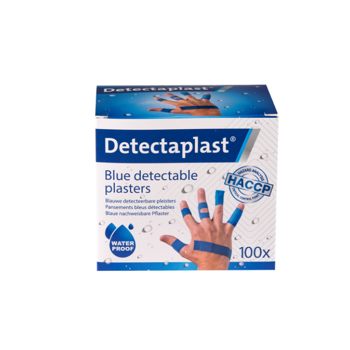 Waterafstotende blauwe pleister Detectaplast assorti 100 stuks