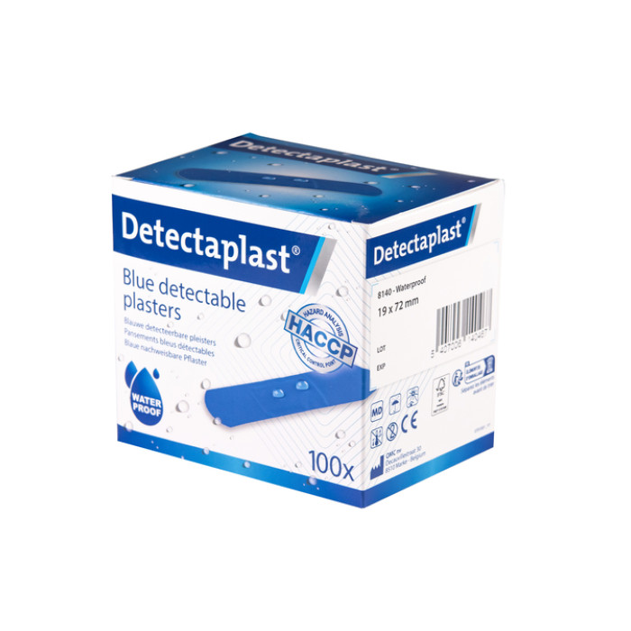 Waterafstotende blauwe pleister Detectaplast 19x72mm