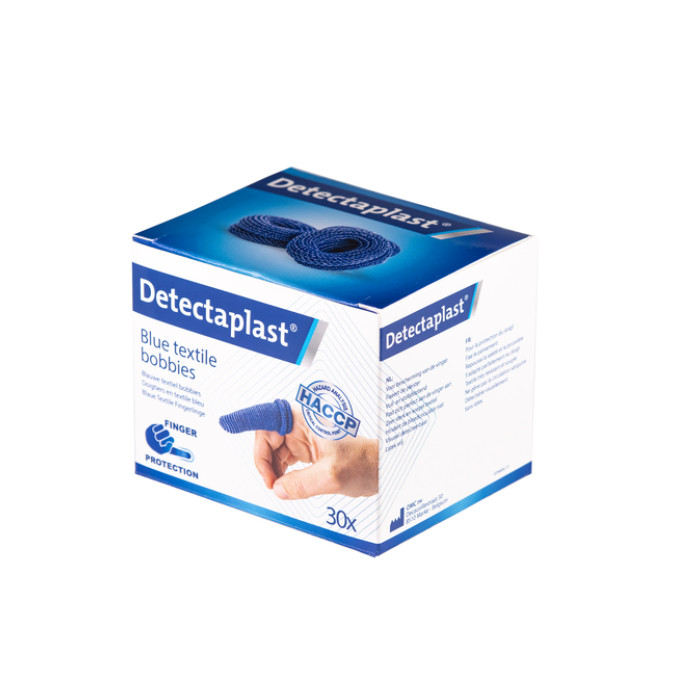 Vingerlingen Detectaplast textiel blauw 30stuks