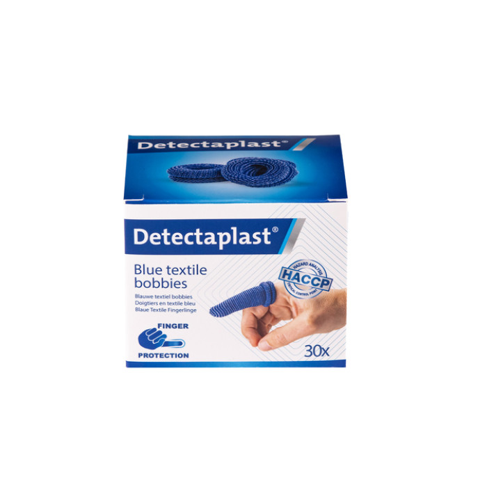 Vingerlingen Detectaplast textiel blauw 30 stuks