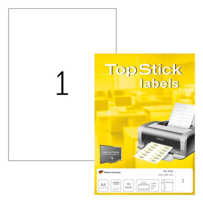 TopStick-etiketten 210x297mm 100 etiketten