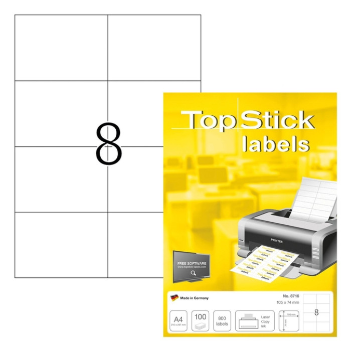 TopStick-etiketten 105x74mm 800 etiketten