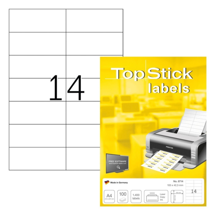 TopStick-etiketten 105x42.3mm 1400 etiketten