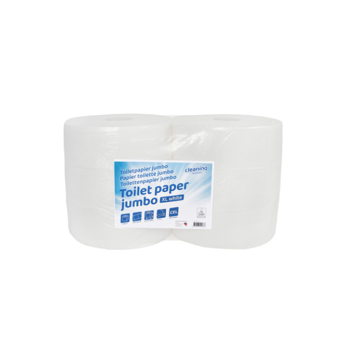 Toiletpapier Cleaninq maxi jumbo 2 laags 350m wit