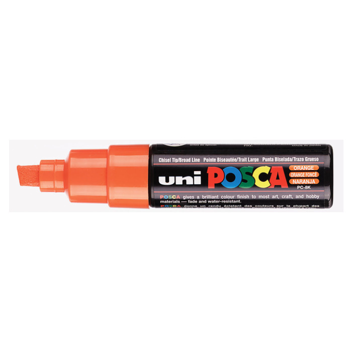 Verfstift Posca PC8K breed schuin donker oranje