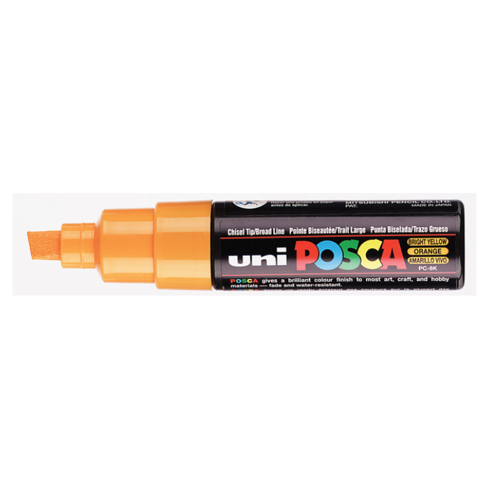 Verfstift Posca PC8K breed schuin oranje