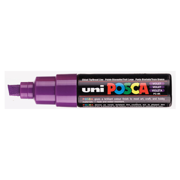 Verfstift Posca PC8K breed schuin paars