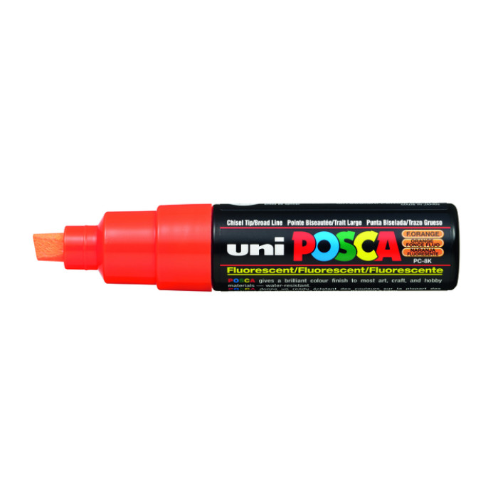 Verfstift Posca PC8K breed schuin fluor oranje