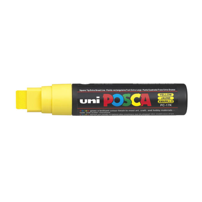 Verfstift Posca PC17K extra breed rechthoek geel