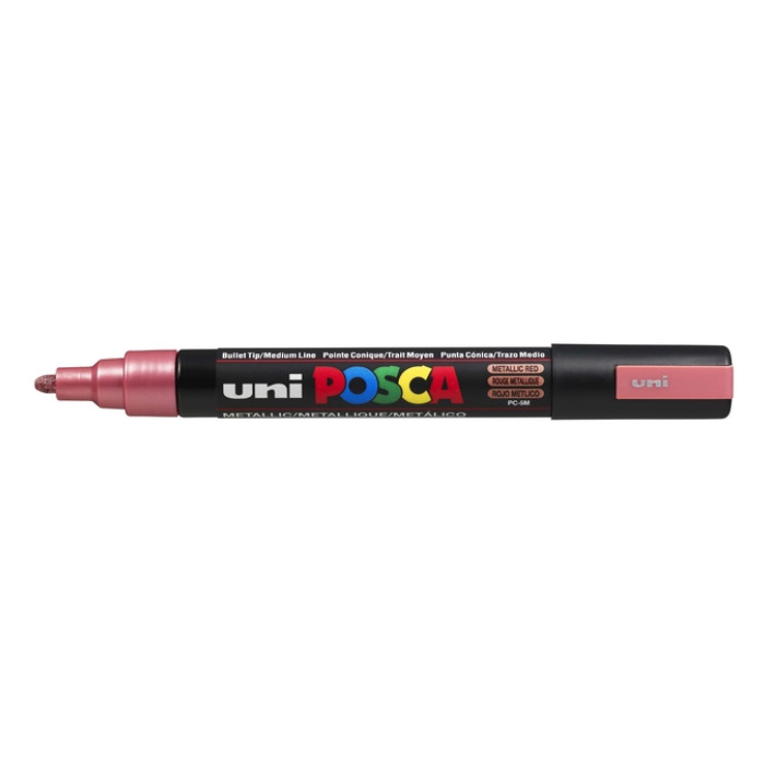 Verfstift Posca PC5M medium metallic rood