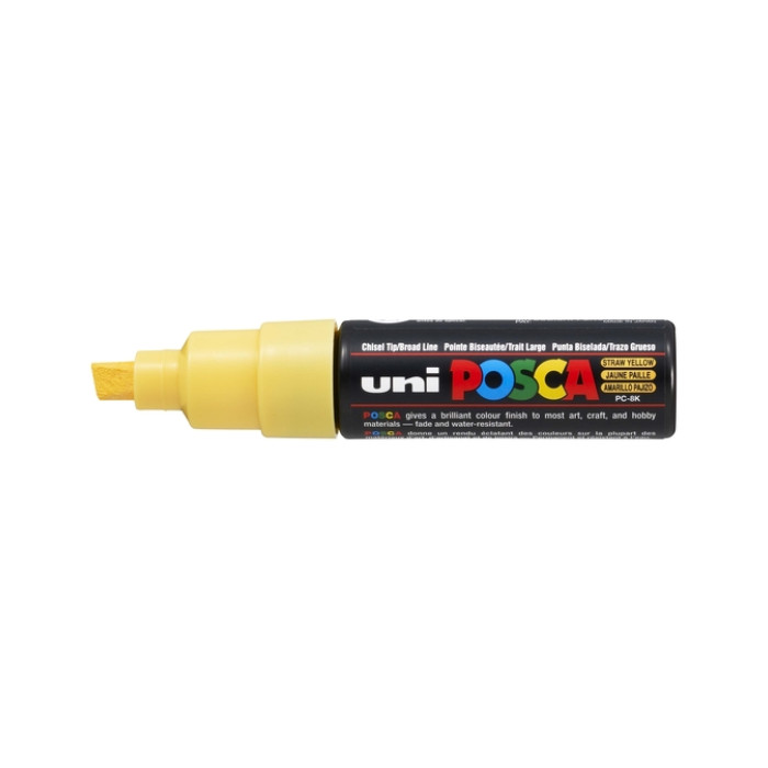 Verfstift Posca PC8K breed schuin strogeel