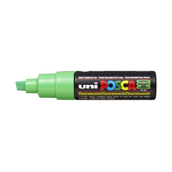 Verfstift Posca PC8K breed schuin fluor groen