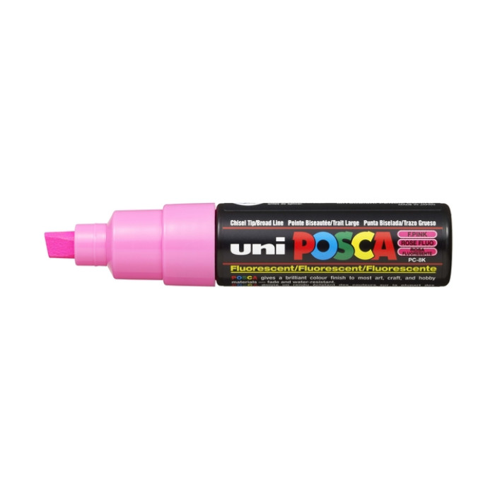 Verfstift Posca PC8K breed schuin fluor roze