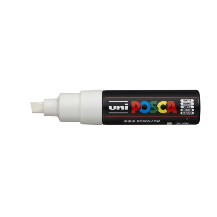 Verfstift Posca PC8K breed schuin wit