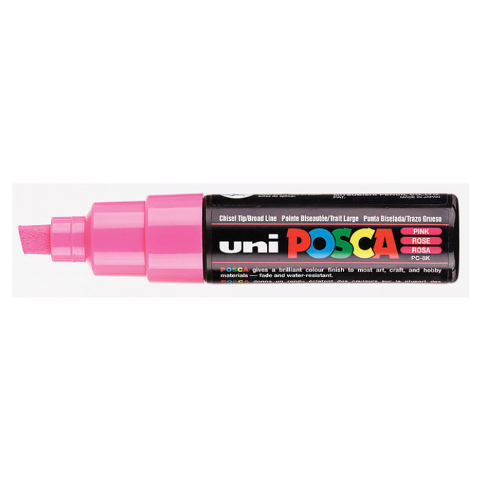 Verfstift Posca PC8K breed schuin roze