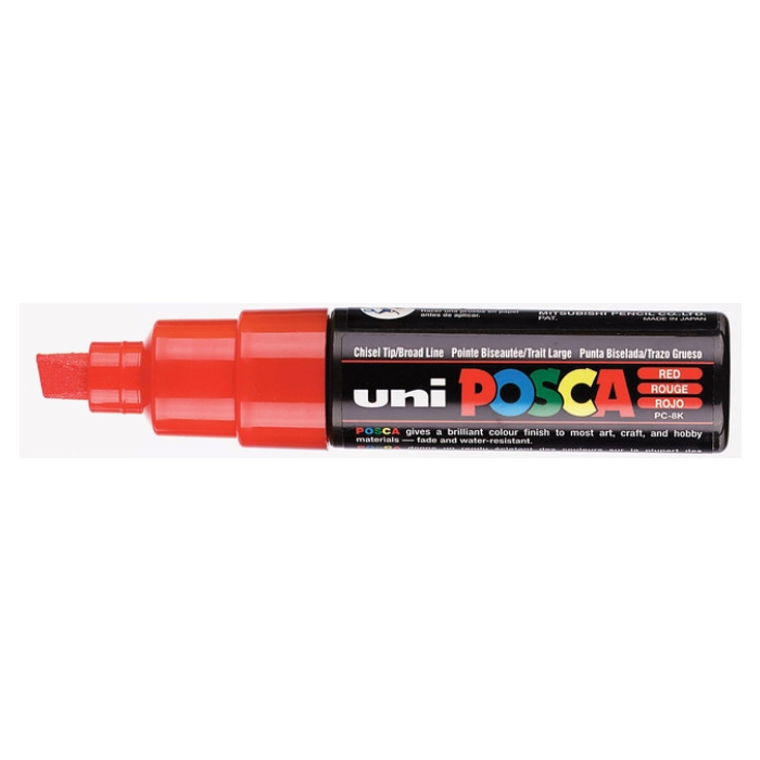 Verfstift Posca PC8K breed schuin rood