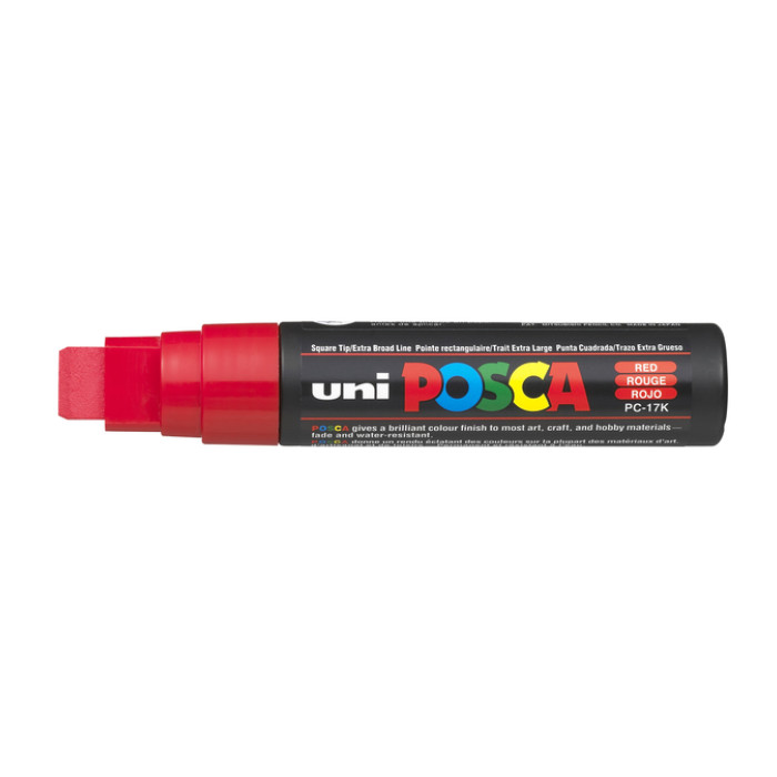 Verfstift Posca PC17K extra breed rechthoek rood