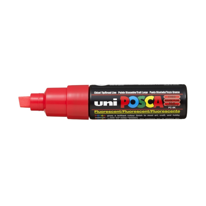 Verfstift Posca PC8K breed schuin fluor rood