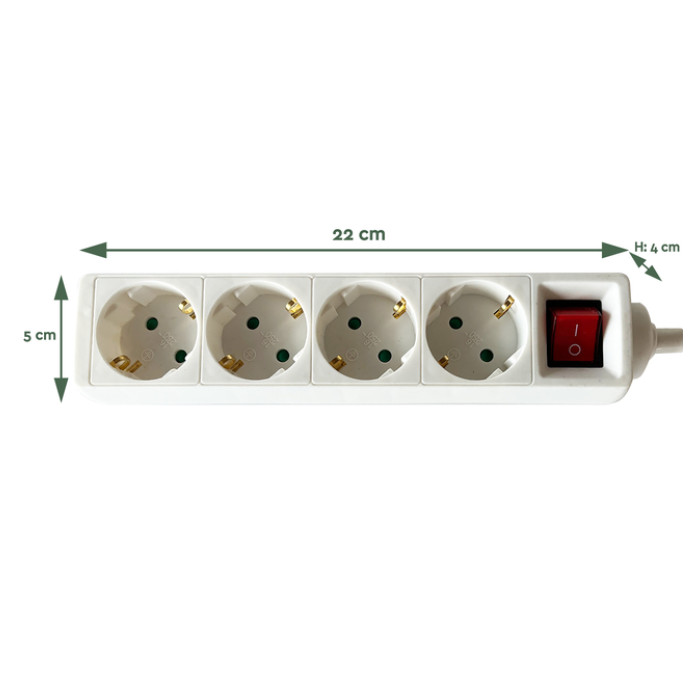 Stekkerdoos BRASQ  4 voudig 3 meter wit