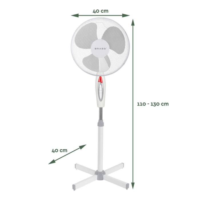 Statiefventilator BRASQ F300 Ø 40cm wit