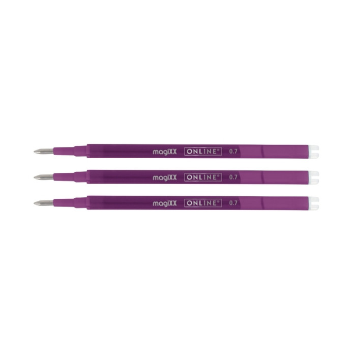 Gelschrijvervulling Online Magixx 0.7mm violet blister à 3 stuks