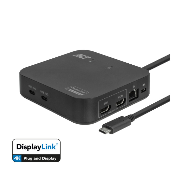 Dockingstation ACT USB-C Dual Monitor met Power Delivery