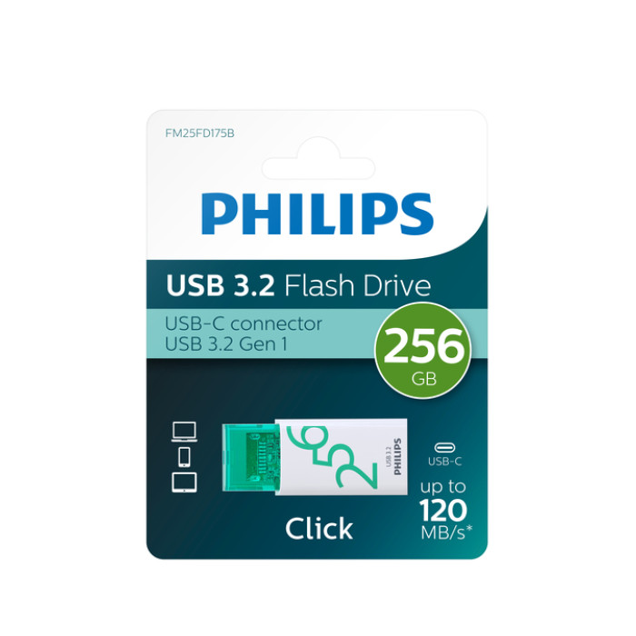 USB Stick Philips Click USB-C 256GB Spring Green