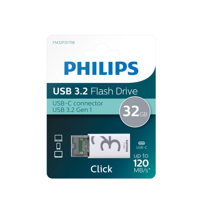 USB Stick Philips Click USB-C 32GB Shadow Grey