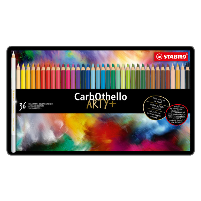 Kleurpotloden STABILO CarbOthello kalkpastel assorti blik à 36 stuks