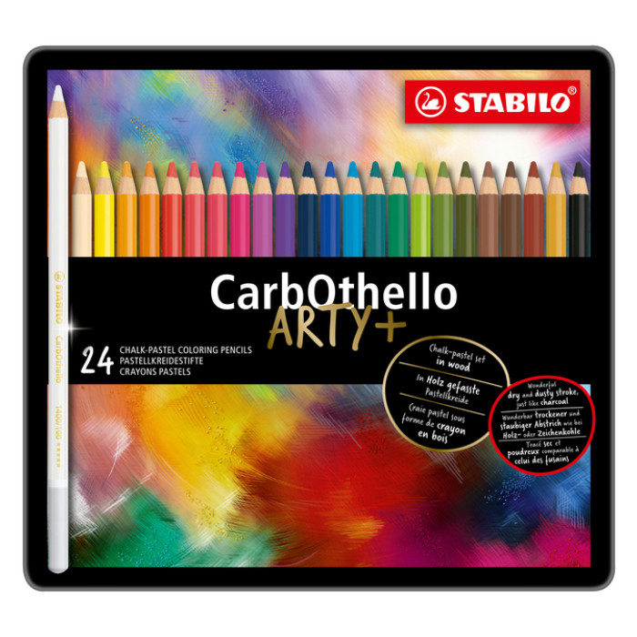 Kleurpotloden STABILO CarbOthello kalkpastel assorti blik à 24 stuks