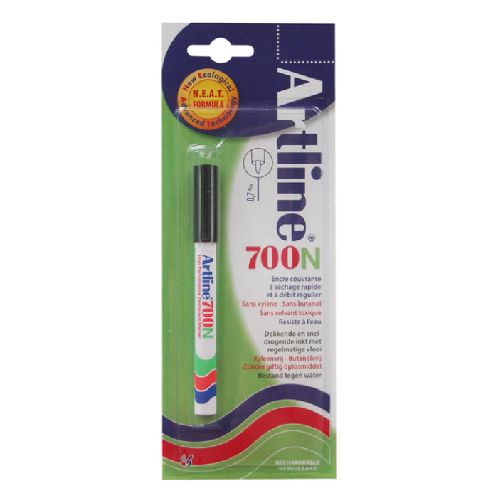 Viltstift Artline 700 rond 0.7mm zwart blister à 1 stuk