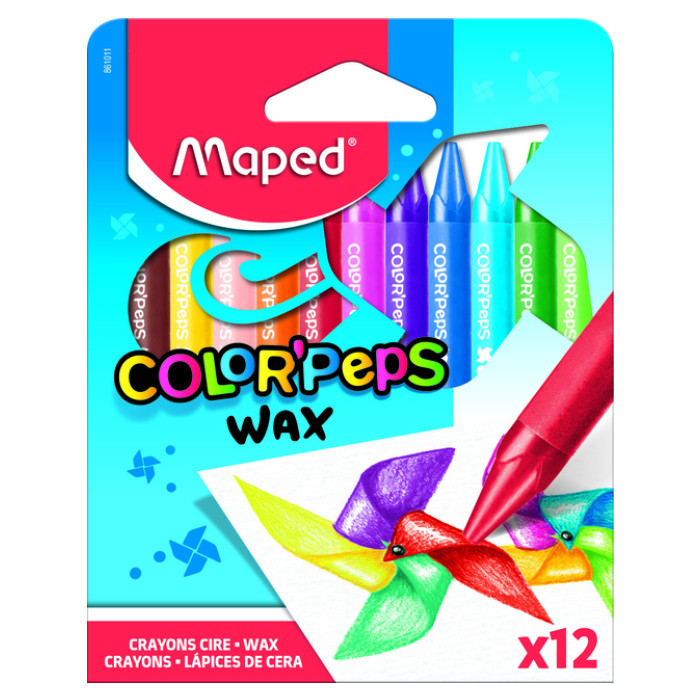 Waskrijt Maped Color'Peps Wax set á 12 kleuren