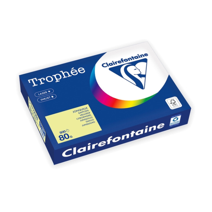 Kopieerpapier Trophée A4 80gr citroengeel 500 vel