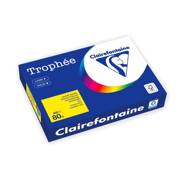 Kopieerpapier Trophée A4 80gr zonnegeel 500vel