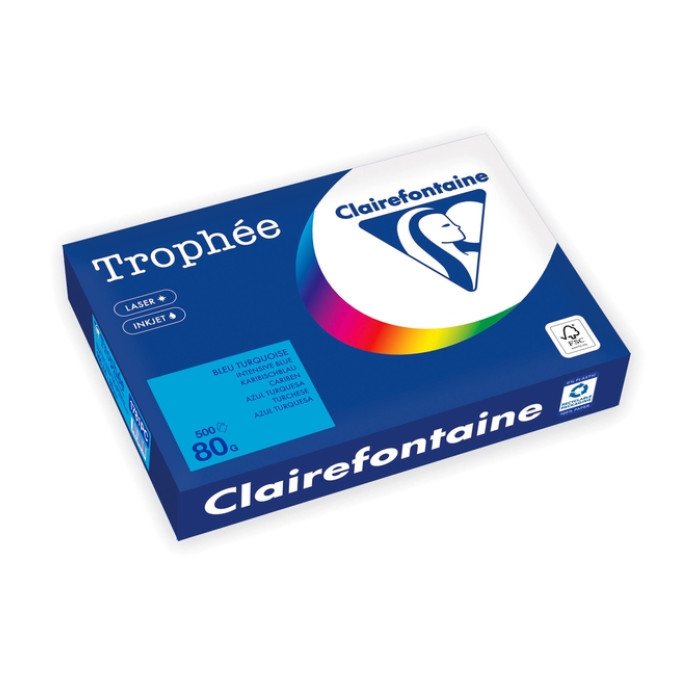 Kopieerpapier Trophée A4 80gr caribenblauw 500 vel